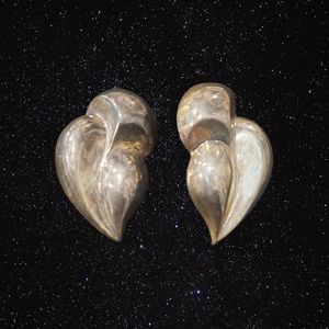 MIKAL JON Bayanihan Ltd. 925 Sterling Vintage Clip On Earrings Modernist
